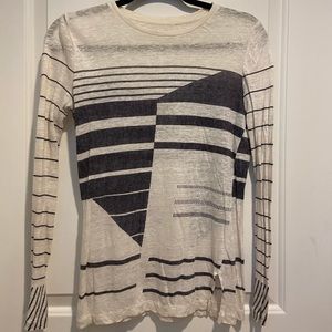 Black and white long sleeve shirt